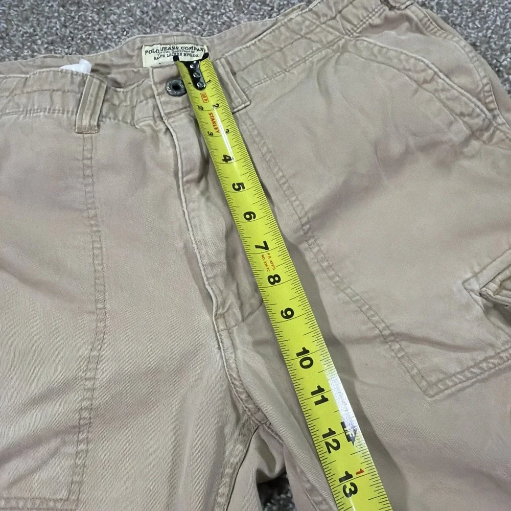 Polo Jeans Military Surplus Cargo Shorts Y2k Beige Essentials Size 34 Waist